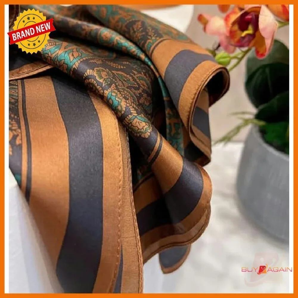 27x27 Inch 100% Pure Mulberry Silk Square Scarf for Hair & Neck
